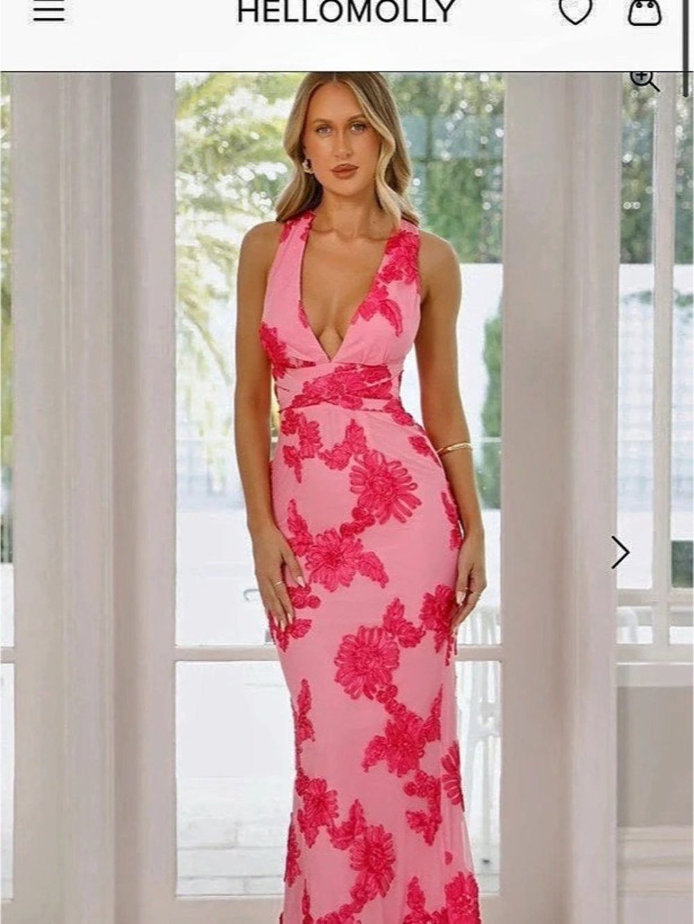 Hello Molly Floral Essence Halter Maxi Dress Pink Floral